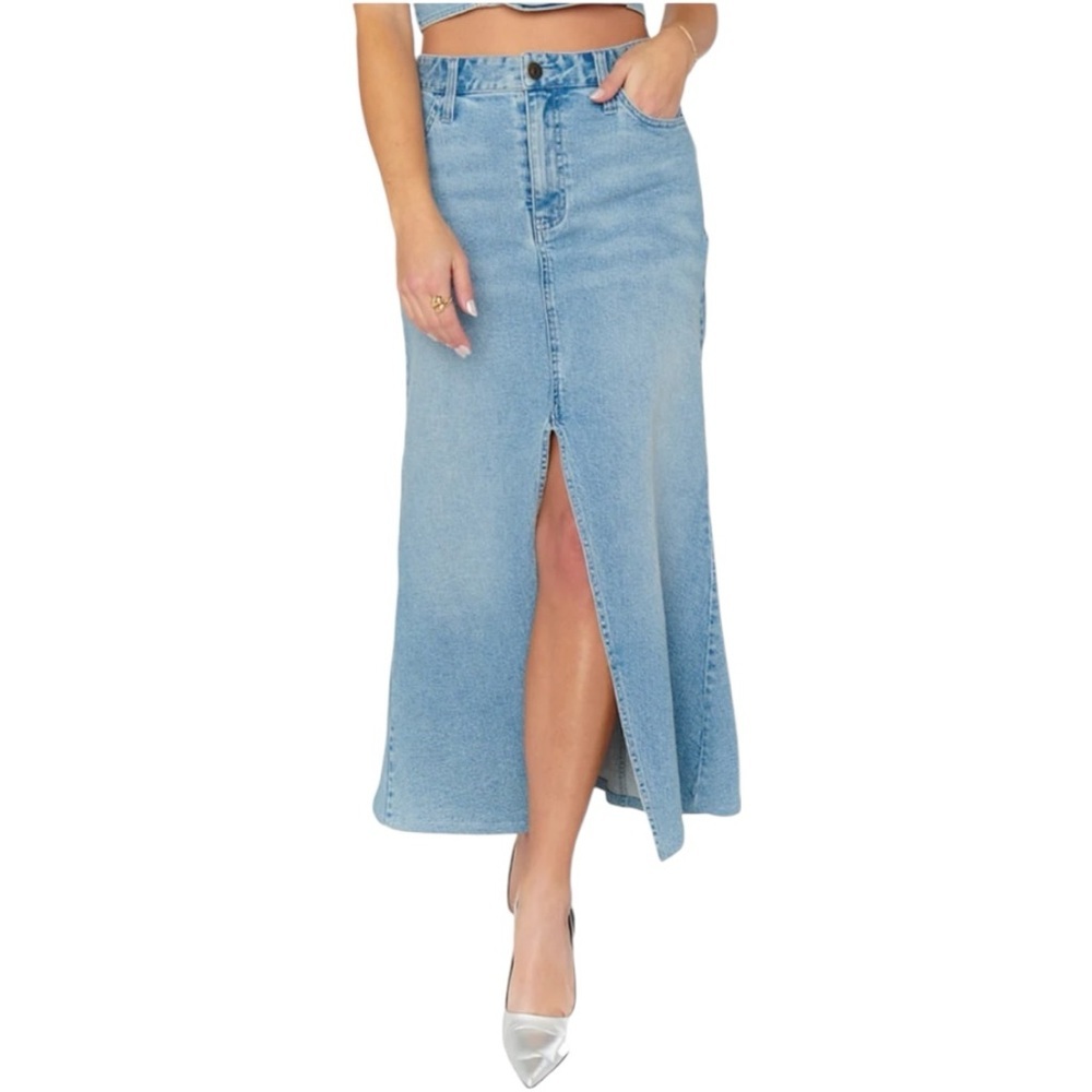 SHOW ME YOUR MUMU McEntire Denim Maxi Skirt